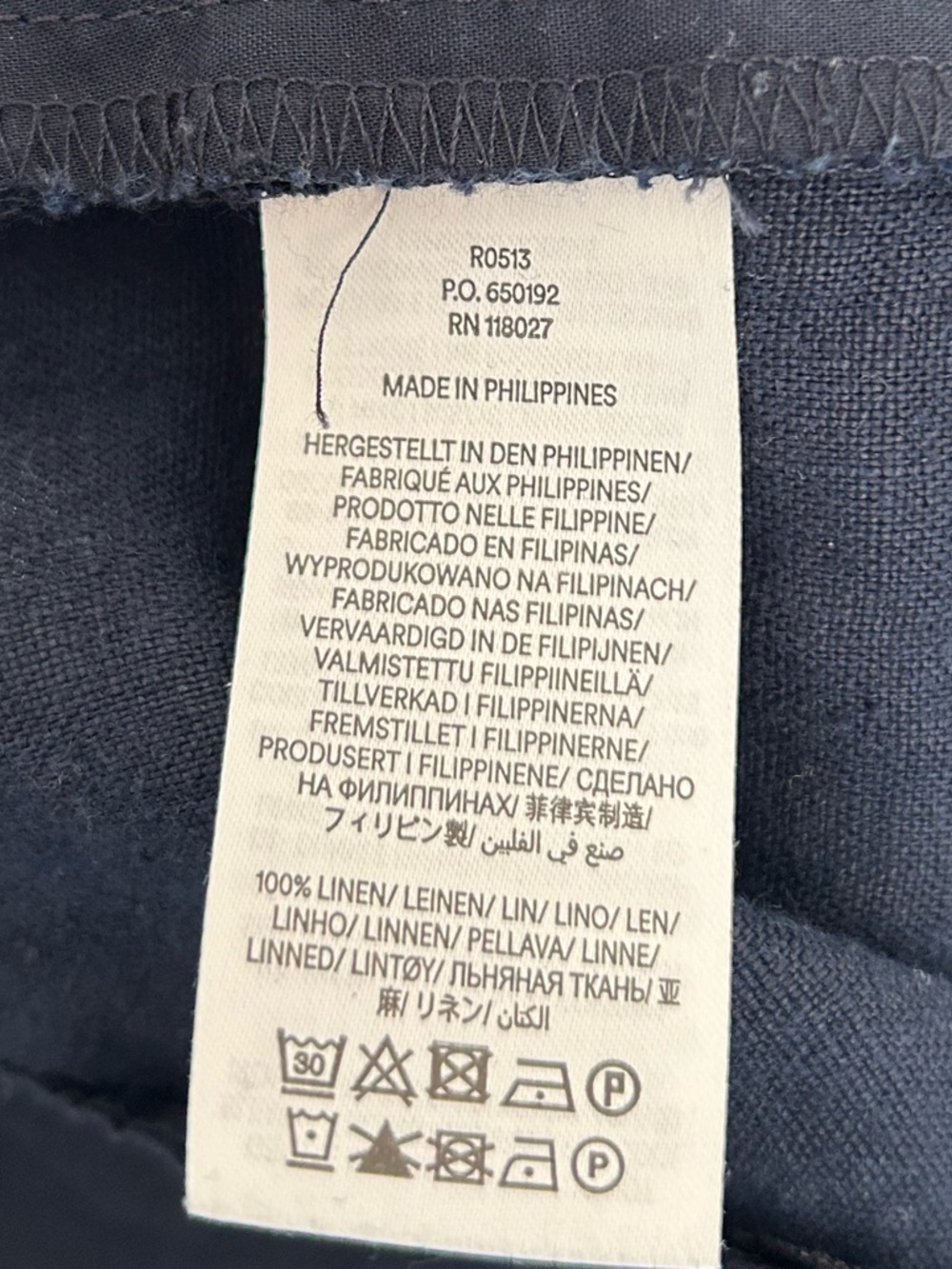 Boden Westbourne 100% Linen Wide Leg Pants Navy Blue 6 - Picture 4 of 4